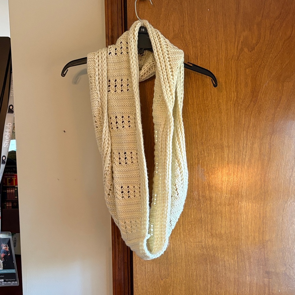 Cream Knit Infinity Scarf